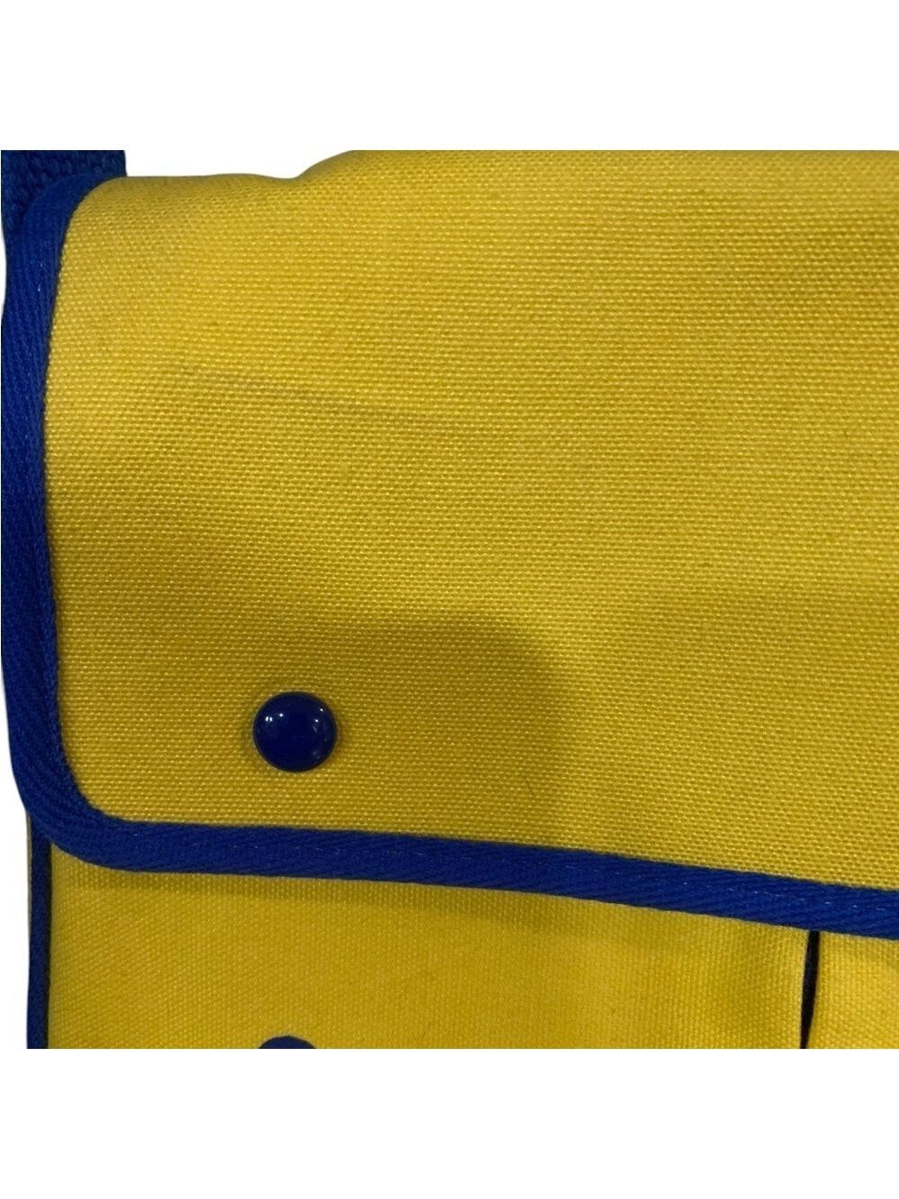 Vntg 80’s Etienne Aigner yellow and blue canvas shoulder bag- rare - Picture 3 of 10